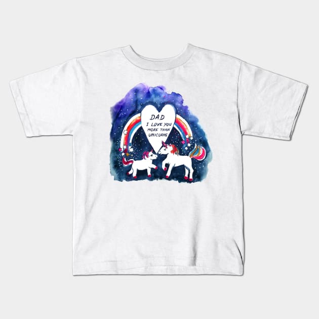 Unicorns Father's Day Kids T-Shirt by StudioKaufmann